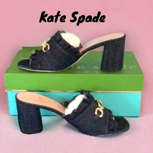 KATE SPADE DEMMI BLUE INDIGO DENIM SANDAL SHOES WITH BOX SIZE 8M - Picture 1 of 11